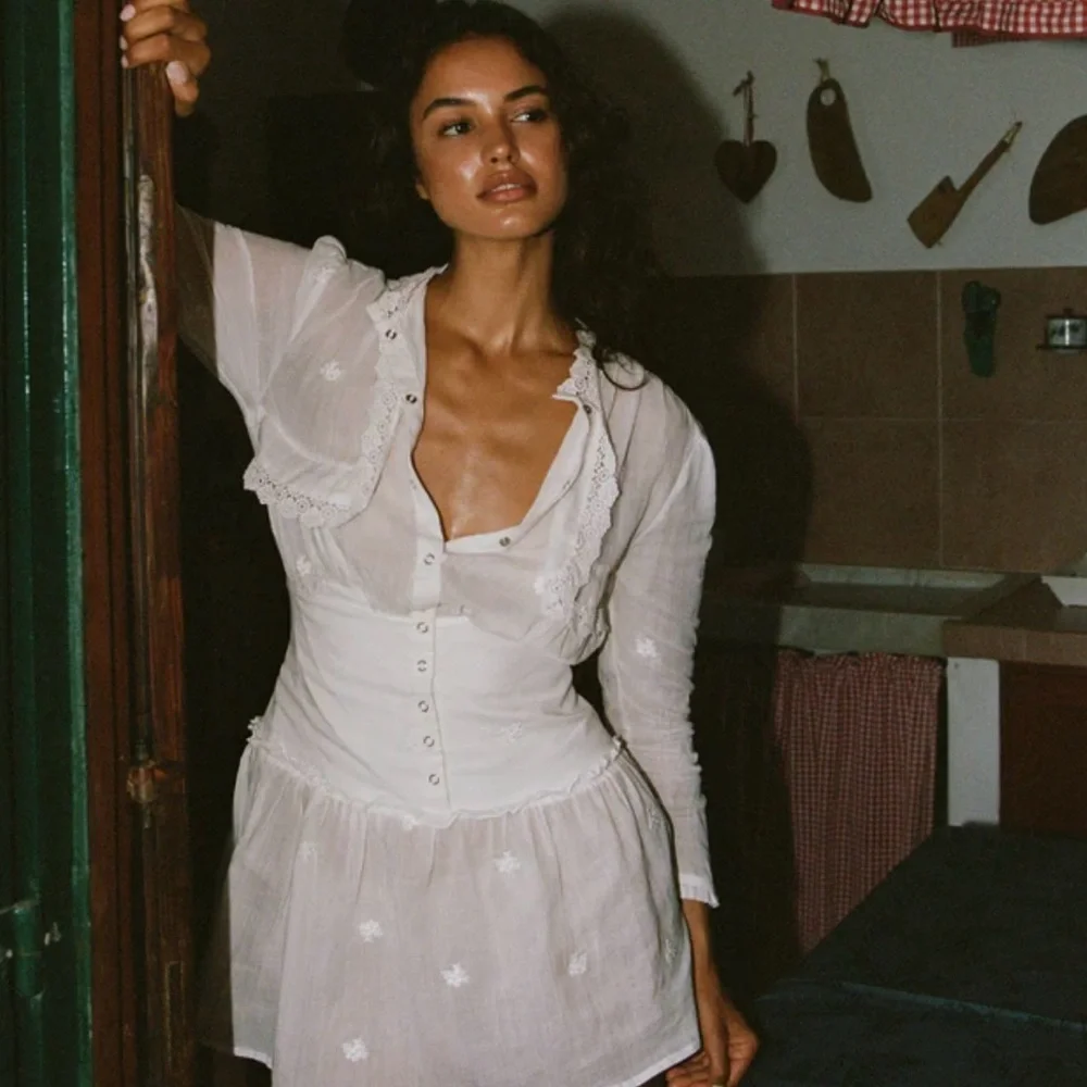 WITH JEAN Dayna Mini Dress - White / XXS - Picture 8 of 10